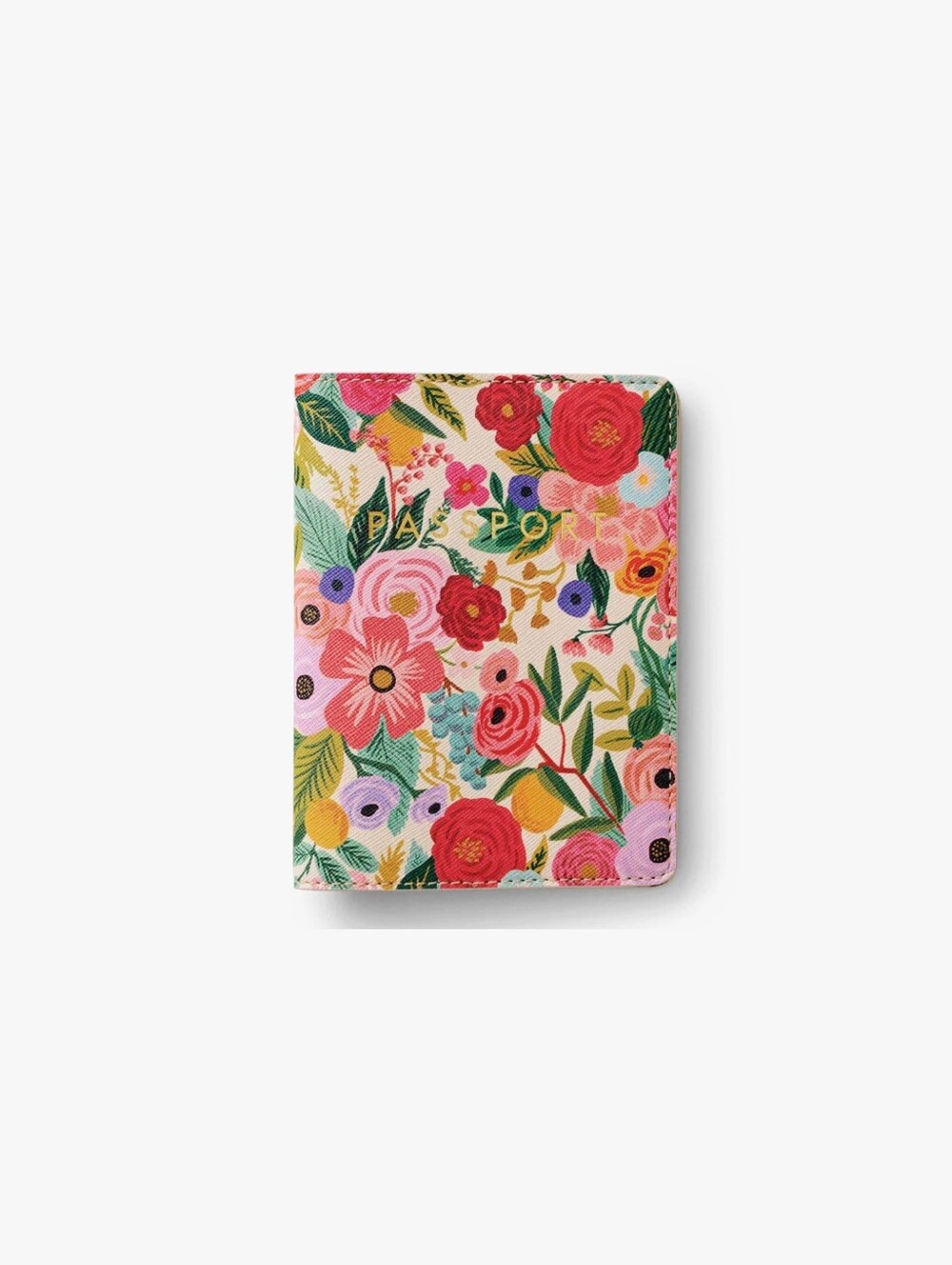 Rifle Paper Co. NWT Garden Party Floral Passport Holder Faux Leather Cream/Pink
